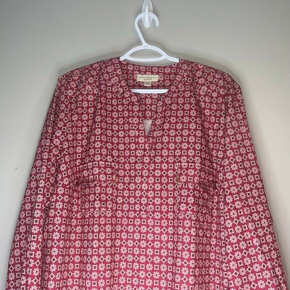 Appleseed's Pink Patterned Long Sleeve Blouse Size 1X - Picture 6 of 10